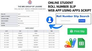 How to Make Student Online Roll Number Slip Web App | Online Student Result Web App | C6