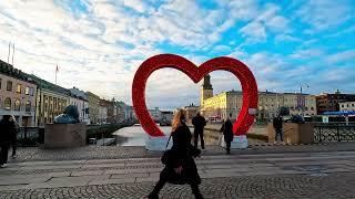 Gothenburg Sweden walk from Lejontrappan to Lilla torget on a December day 4k