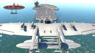 Kalinin K-7 Carrier LANDING in War Thunder....