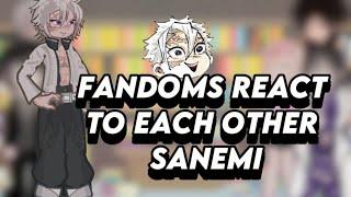 SPEED 2X || Fandoms react to each other || ||Sanemi|| ||short|| ||lazy|| ||ships|| 1/6