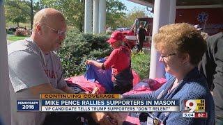 Republican vice presidential candidate Mike Pence rallies supporters in Mason