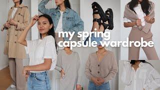 my ENTIRE spring capsule wardrobe | 20-piece minimalist spring fashion try-on + outfits