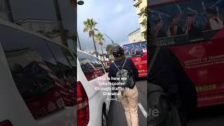 Biking Through Traffic in Gibraltar