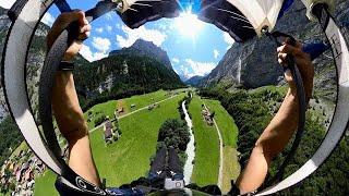 Running Through Woods & Jumping Off Cliff + Wingsuit BASE Jump