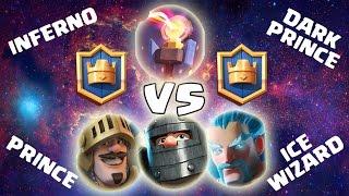 Clash Royale - Inferno Tower vs Prince, Dark Prince and Ice Wizard