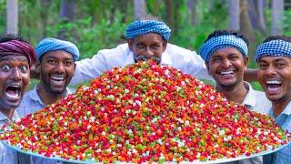 CANDY | COLORFUL TUTTI FRUTTI Candy with Ice Cream | Papaya Harvesting and Cooking in Village