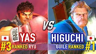 SF6  YAS (#3 Ranked Ryu) vs HIGUCHI (#1 Ranked Guile)  Street Fighter 6 High Level Gameplay