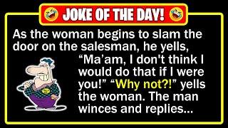  BEST JOKE OF THE DAY! - A traveling salesman knocks on a door and a woman... | Funny Daily Jokes