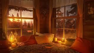 Cozy Autumn Nook - Gentle Rain Sounds & Fireplace on Window | 3 Hours