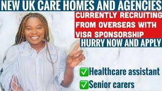 UK CARE HOMES AND AGENCIES CURRENTLY RECRUITING WITH VISA SPONSORSHIP.(HURRY AND APPLY NOW)