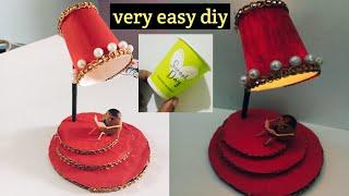 Disposable cup craft ideas /DIY table lamp / how to make lamp from paper glass #diy #yt #viralvideo