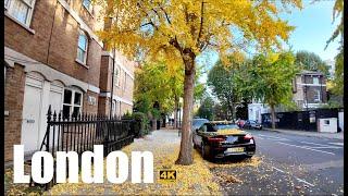 London Halloween Walk  Notting Hill to Mayfair Golden Autumn Walking Tour [4K]