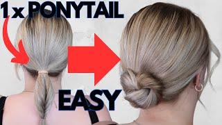 How to do EASY 1 MINUTE chignon bun hairstyle - quick and easy hair tutorial