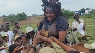 TOYIN ABRAHAM HOSTED NYSC MEMBERS ON HER MOVIE SET