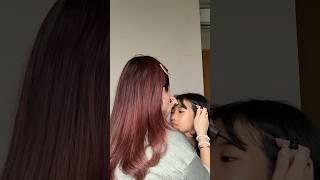 doing my little sister makeup for school