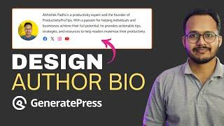 How to Add an Author Section in GeneratePress Theme