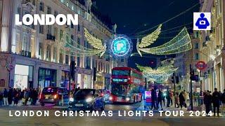 2024 London Walk  Oxford & Regent Street  ⭐️ CHRISTMAS LIGHTS| Central London Walking Tour |4K HDR