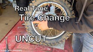 REAL TIME dirt bike tire change UNCUT #motorcycle #dirtbike #repair #maintenance #learn #pitbike