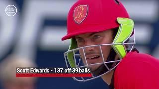 World Record Century - 137* off 39 balls (18x6,5x4)  - Fastest T10 Hundred - Scott Edwards - ECL19