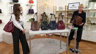 Patricia Nash Hallie Leather Drawstring Shoulder Bag w/ Crossbody Strap on QVC