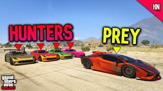 HSW WEAPONIZED IGNUS vs 4 HSW BANSHEE GTS | GTA 5 ManHunt