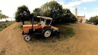 #tractor Fiat 540 special #sfalcio campetto calcio #Ca'de'Soresini #campagna Cremonese #agri #italy