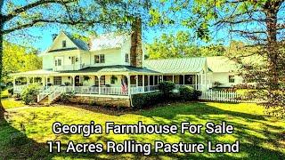 Georgia Farmhouse For Sale | 11 acres Rolling Pasture Land | Guest House | Georgia Pasture Land