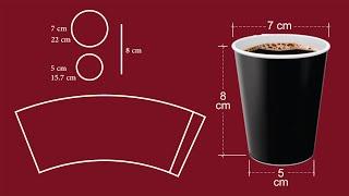 02 Paper cups - Dieline design in illustrator - Adobe Illustrator