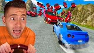 DESCI uma ladeira com AVALANCHE DE CARROS! - BeamNG Drive