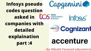 pseudo code questions for infosys | pseudo code capgemini | focused educators |