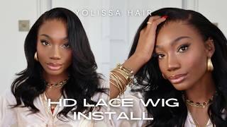 BEGINNER FRIENDLY!! PRE CURLED HD FRONTAL WIG DETAILED INSTALL | YOLISSA HAIR HONEST REVIEW