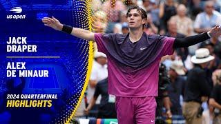 Jack Draper vs. Alex de Minaur Highlights | 2024 US Open Quarterfinal