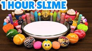 1 Hour of ASMR Slime Mixing | Mixing Random Things into GLOSSY Slime | Olivia Slime Magic