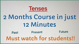 Tenses | 2 Months course in just 12 mins | understand and construct sentences!!