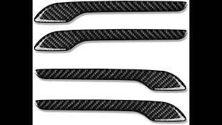 CoolKo Door Handle Sills Protection Kit 4K Carbon Fiber Cover Compatible with Tesla Model 3 & Y