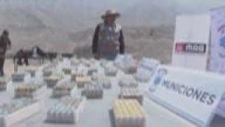 Peruvian army destroys seized live ammunition