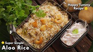 లంచ్ బాక్సులకి వరం లాంటి ఆలూ రైస్ | Happy Tummy Aloo Rice in Telugu ||  Kids Lunch box recipe