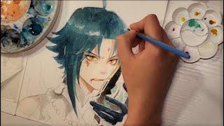 [GENSHIN] Xiao Watercolor Speedpaint