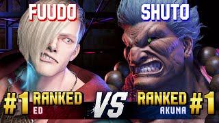 SF6 ▰ FUUDO (#1 Ranked Ed) vs SHUTO (#1 Ranked Akuma) ▰ High Level Gameplay