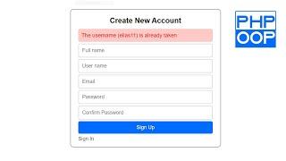 Complete User Login & Registration using OOP PHP and MySQL database - Sign up