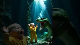 raccoon saved baby from snake !! #story  #baby #shorts  #snake