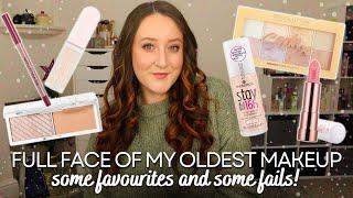 A FULL FACE OF MY *OLDEST MAKEUP* PRODUCTS! Some Are Still Favourites & Some are *BIG FAILS!*