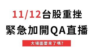 11/12 台股重挫！緊急加開QA直播！【大俠武林】0050 006208 00915 00900 00919 00909 ETF 存股 鴻海 聯發科 台積電