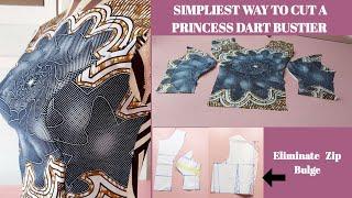 HOW TO CUT A PRINCESS DART BUSTIER BLOUSE Easily. (Pattern drafting) [Princess dart cutting]