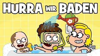   Kinder Badelied | Hurra wir baden - Hurra Kinderlieder - Badezeit | Familien Badetag