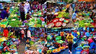 Walkaround food market in Phnom Penh and Countryside, Chbar Ampov Market, Takhmao, Boeung Prolit