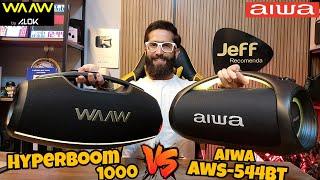 AIWA BOOMBOX AWS-544BT 220W Vs WAAW HYPERBOOM 1000 180W: Qual é a melhor Caixa de som?