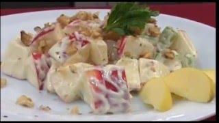 Waldorf salad and Tortelloni in  White Sauce