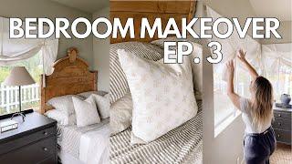 BEDROOM MAKEOVER EP. 3 | English Cottage Inspired Room Makeover | DIY Block Print Pillow