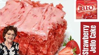 70's Strawberry Gelatin Cake - Cake Mix Recipes